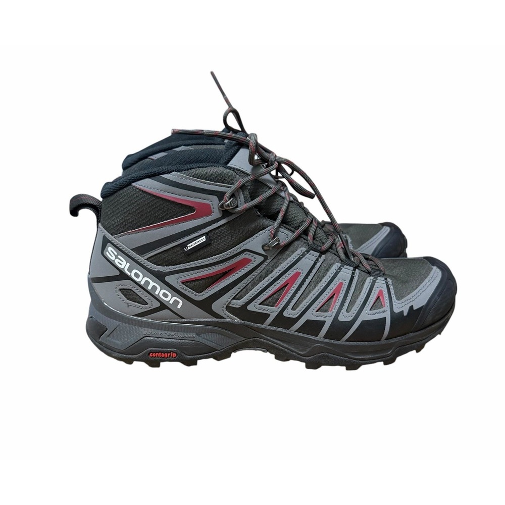 Salomon X ULTRA Pioneer Hiking Boots 171383 Men's Size 10.5 Contagrip Gray EUC